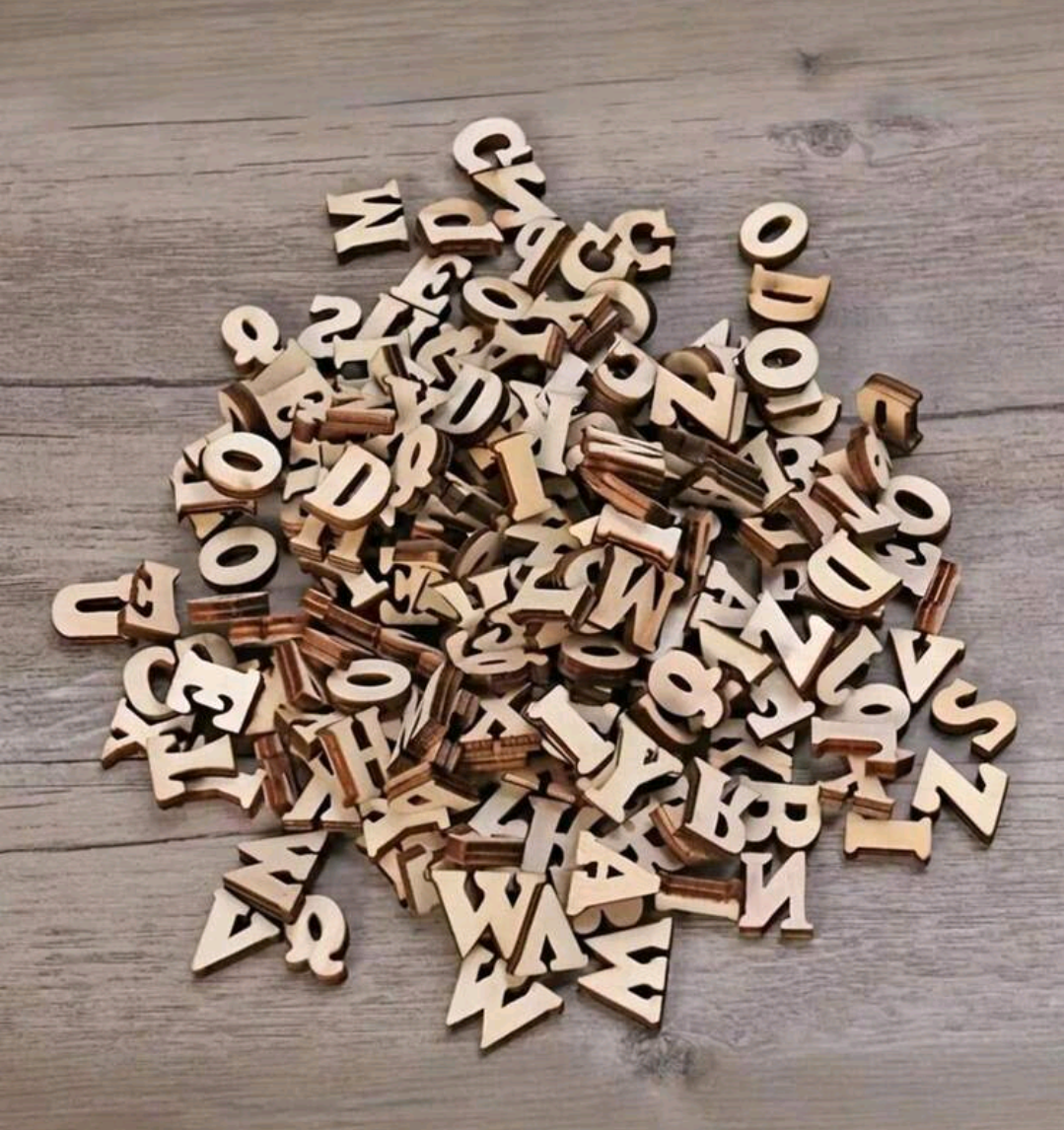 Share Wooden Letters & Numbers Sizes 15mm Small MDF Mini Laser Cut Alphabet & Letters