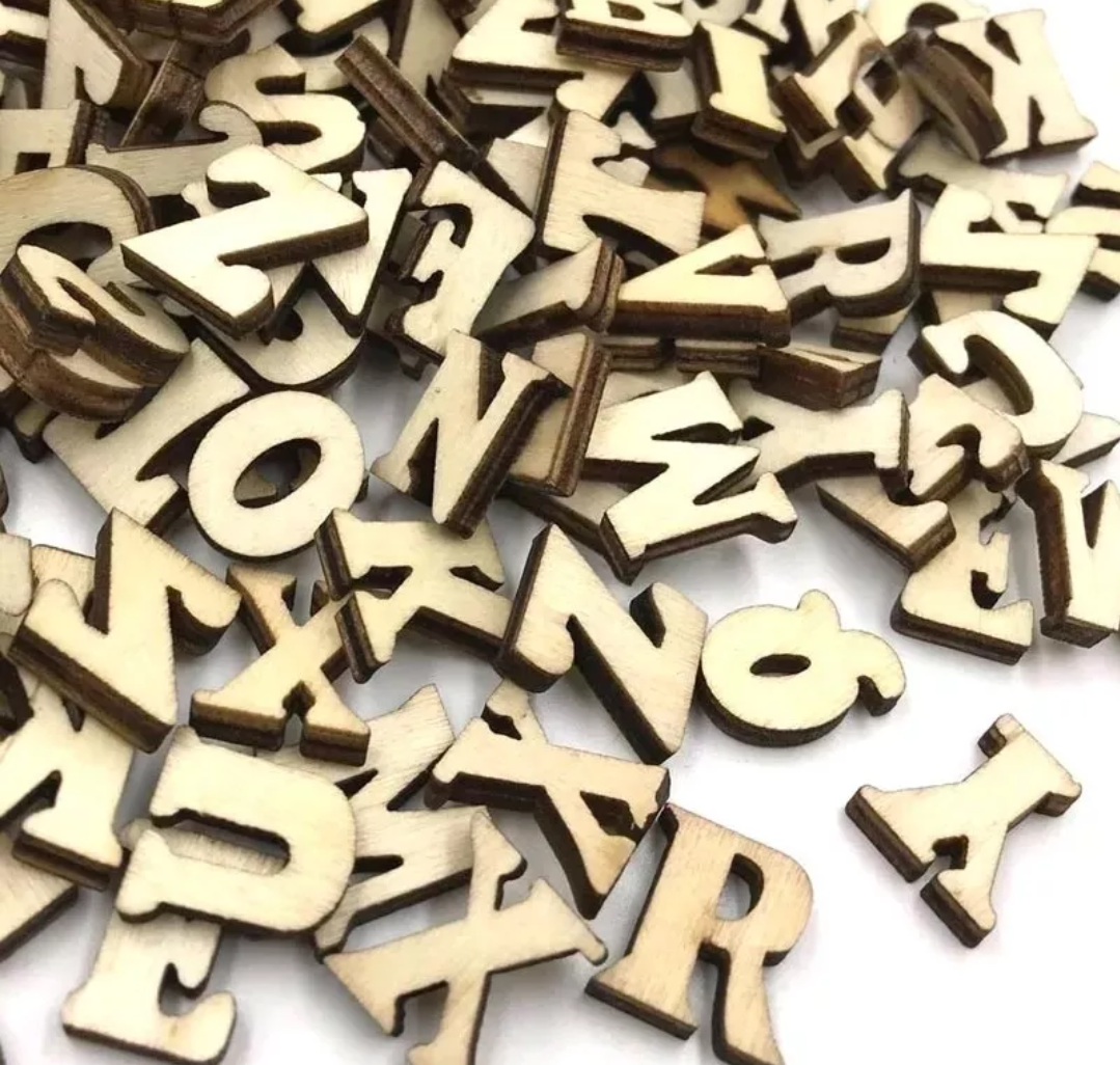Share Wooden Letters & Numbers Sizes 15mm Small MDF Mini Laser Cut Alphabet & Letters