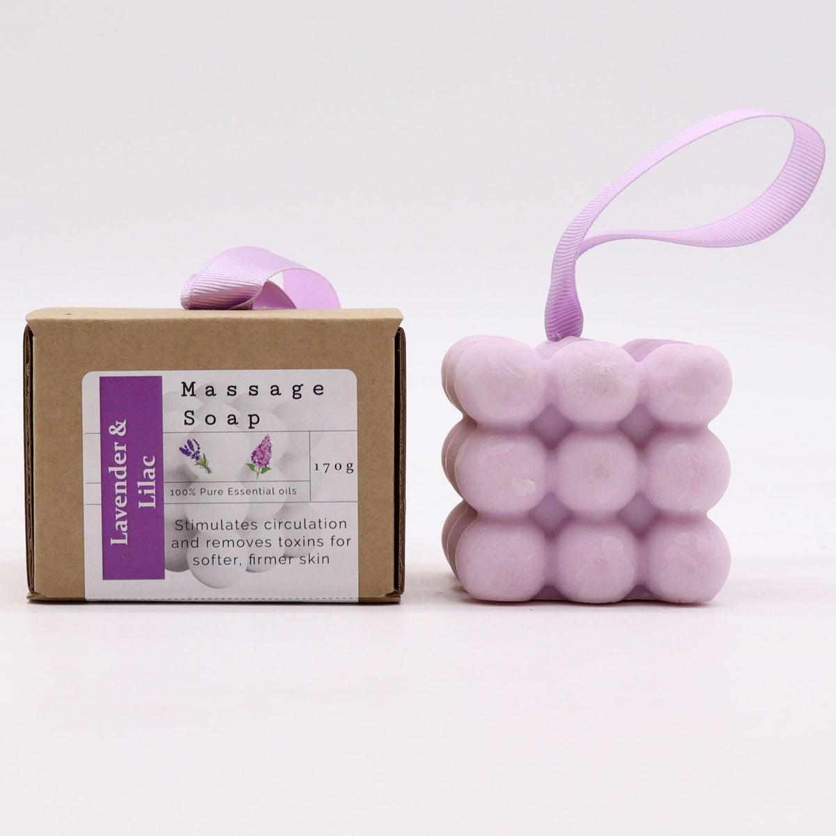 Boxed Single Massage Soaps - Lavender & Lilac