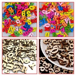 Share Wooden Letters & Numbers Sizes 15mm Small MDF Mini Laser Cut Alphabet & Letters